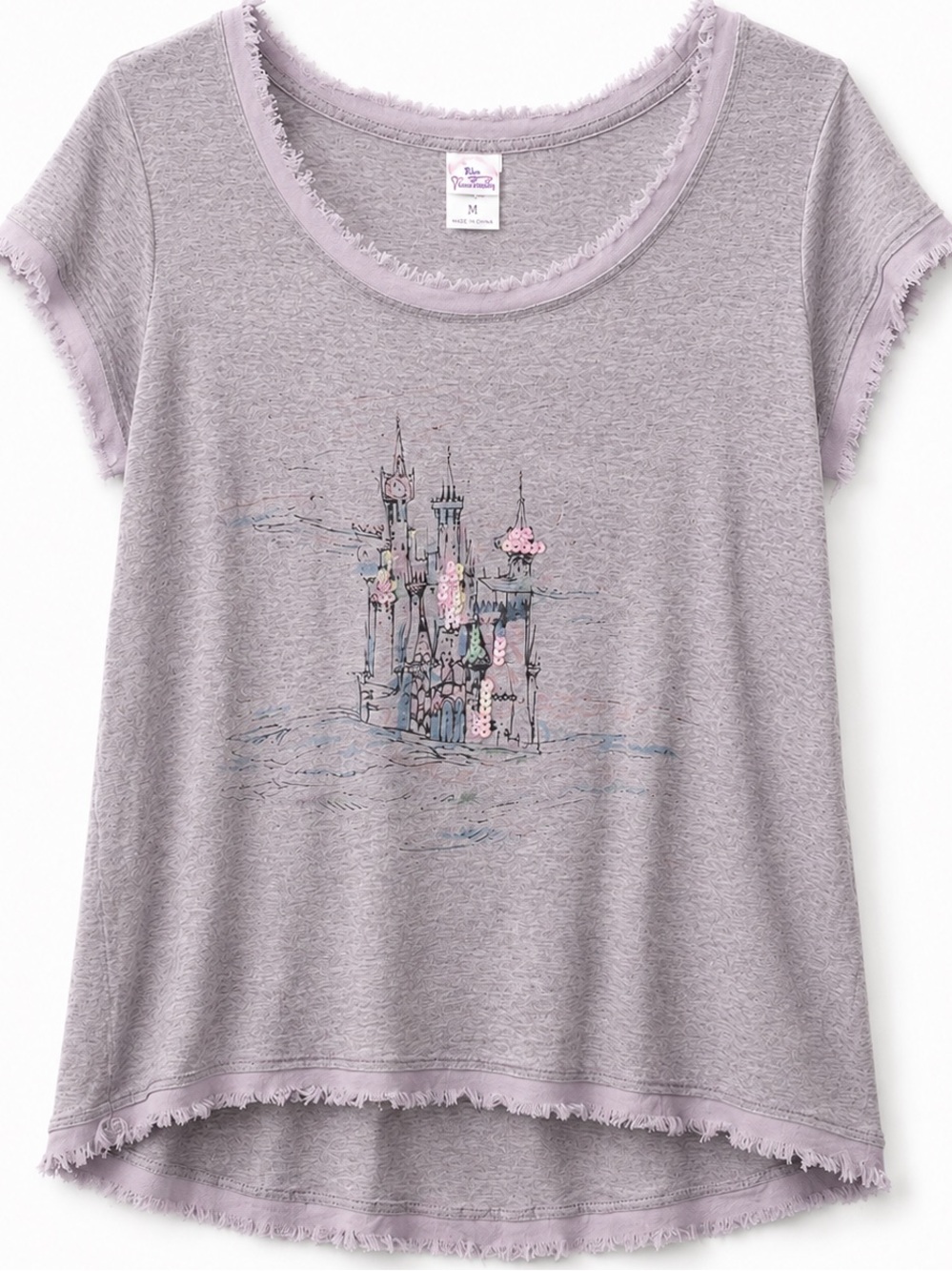 LC Lauren Conrad Cinderella Disney Castle Tee Shirt, Size Medium